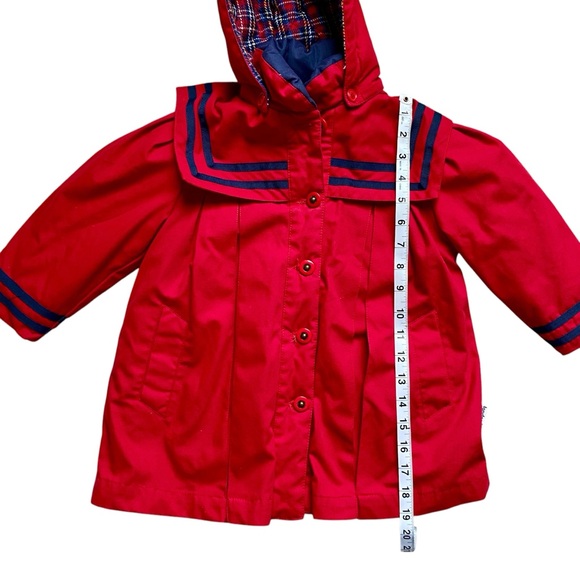 London Fog Sailor Ked Red Winter Coat Dress - Picture 8 of 12